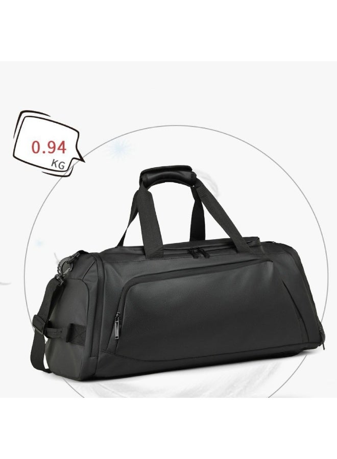 Gym Bag with Shoes Compartment Sports Bag with Waterproof Pocket for Wet Towels, Travel Duffel Bag for Men and Women by MahMir Black - Image 3